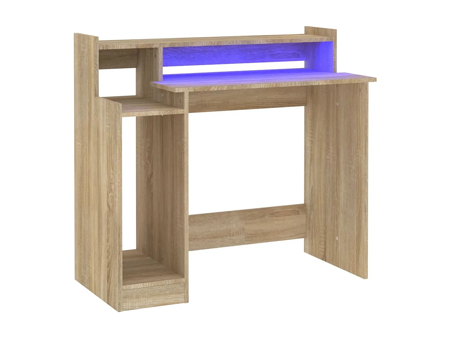 Bureau avec lumières LED Chêne 97x45x90 cm Bois d'ingénierie