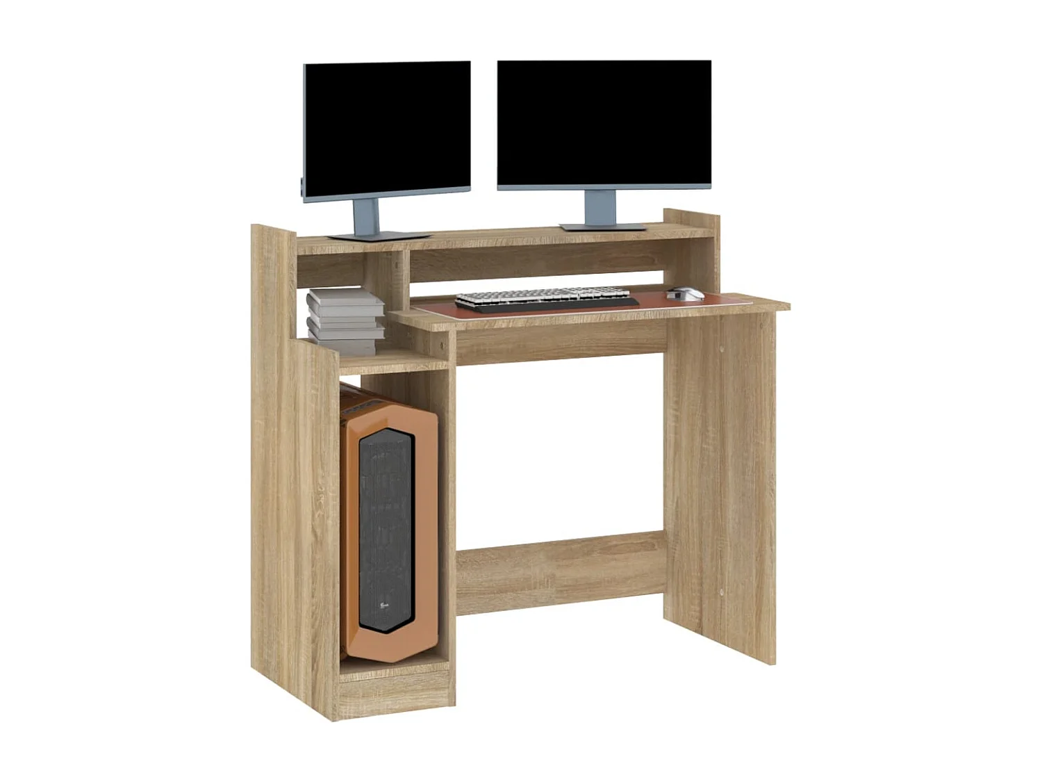 Bureau avec lumières LED Chêne 97x45x90 cm Bois d'ingénierie