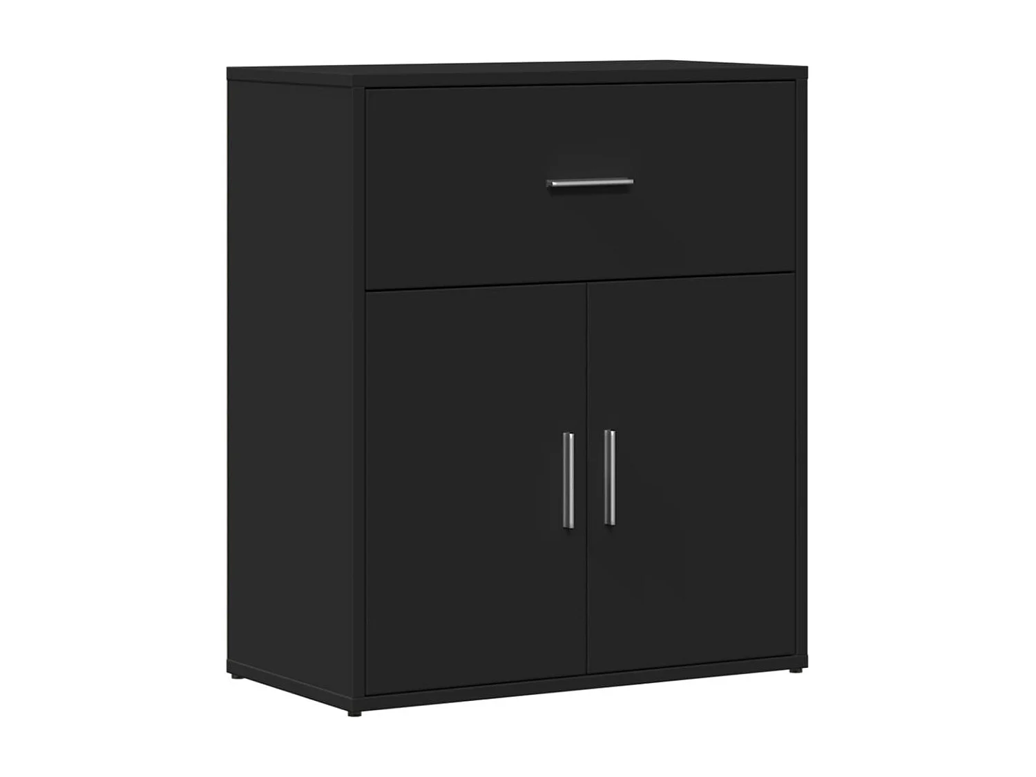 Buffet noir 60x31x70 cm bois d'ingénierie