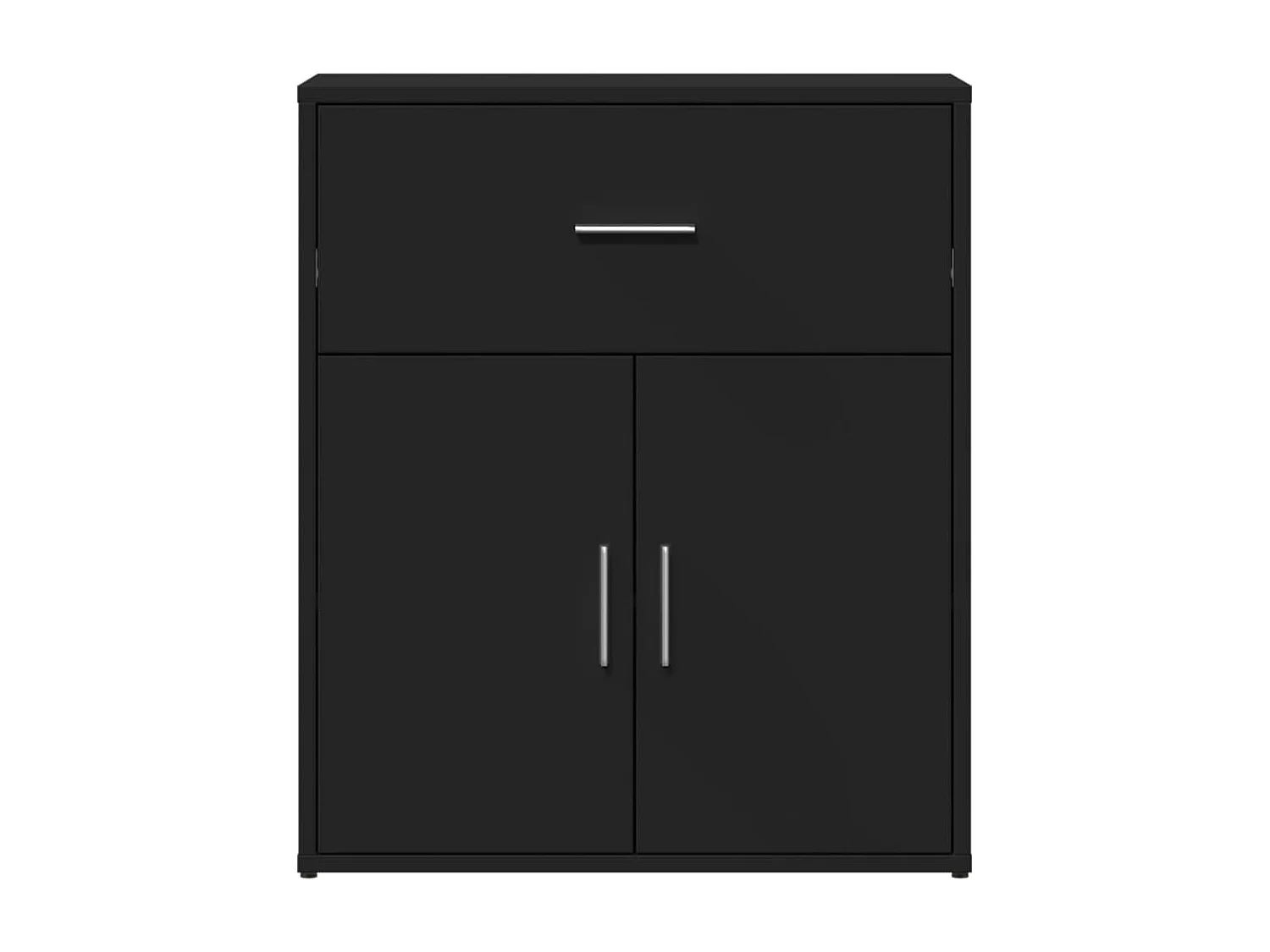 Buffet noir 60x31x70 cm bois d'ingénierie