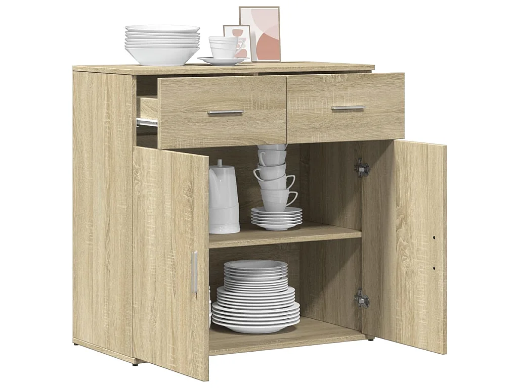 Buffet chêne sonoma 79x38x80 cm bois d'ingénierie