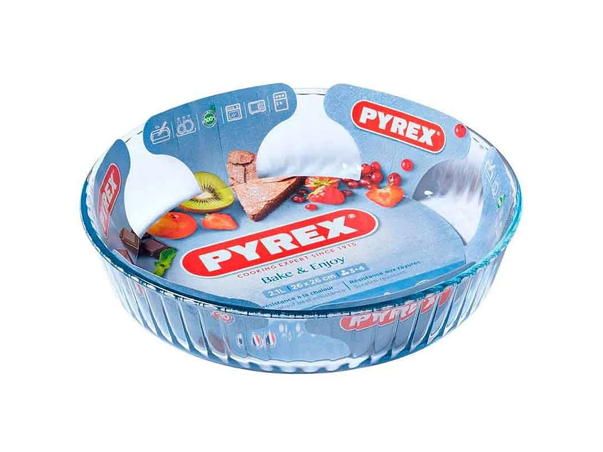 Molde hondo de tarta para horno Classic Pyrex redondo vidrio Ø27x6 cm