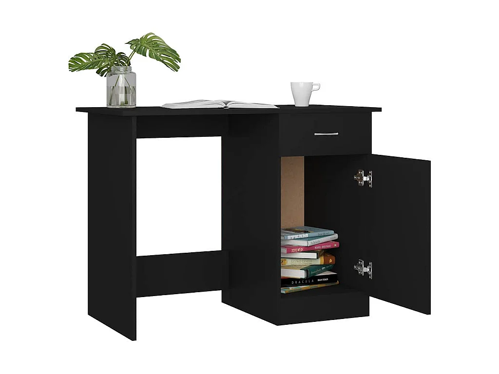 Schreibtisch Schwarz 100x50x76 cm Holzwerkstoff