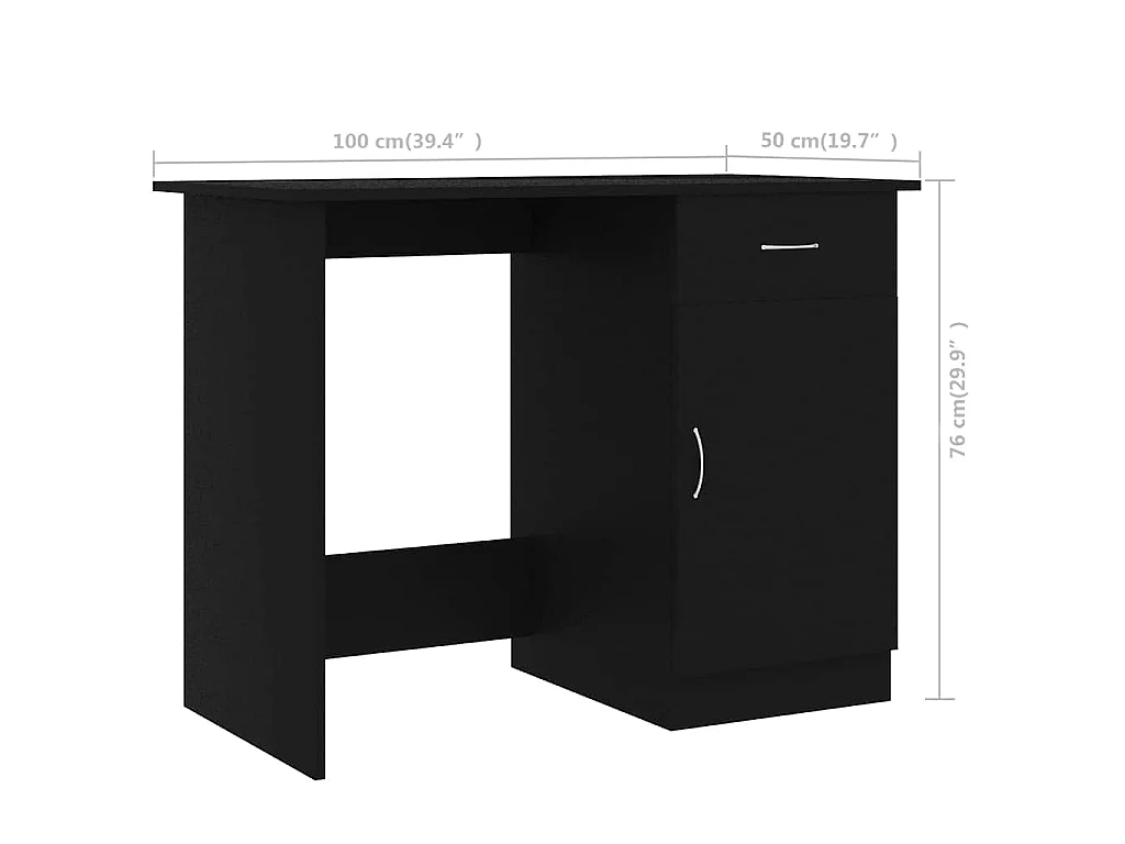 Schreibtisch Schwarz 100x50x76 cm Holzwerkstoff