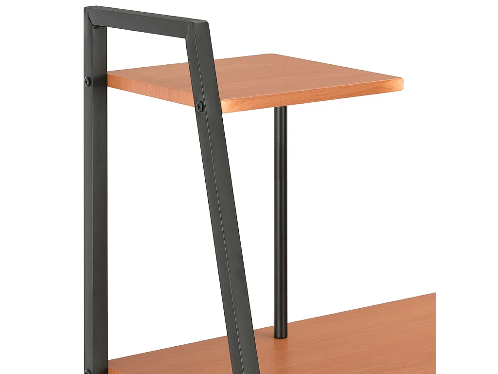 Bureau avec étagère Noir et marron 102x50x117 cm