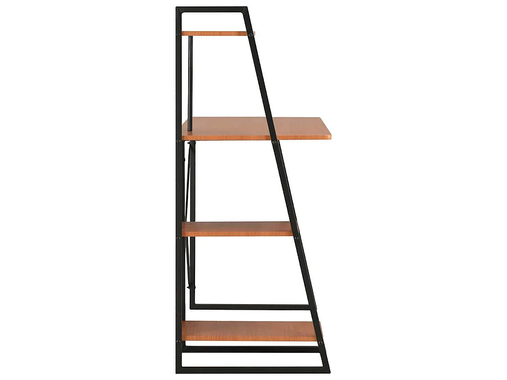 Bureau avec étagère Noir et marron 102x50x117 cm