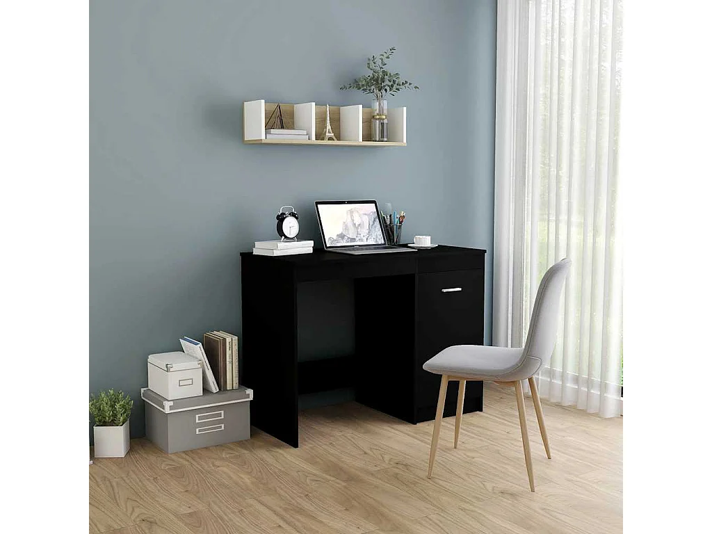 Bureau Noir 100x50x76 cm Bois d’ingénierie