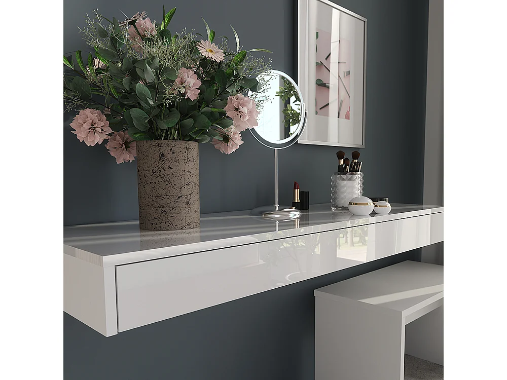 Etagère blanc haute brillance 120x40.1x12 sherry