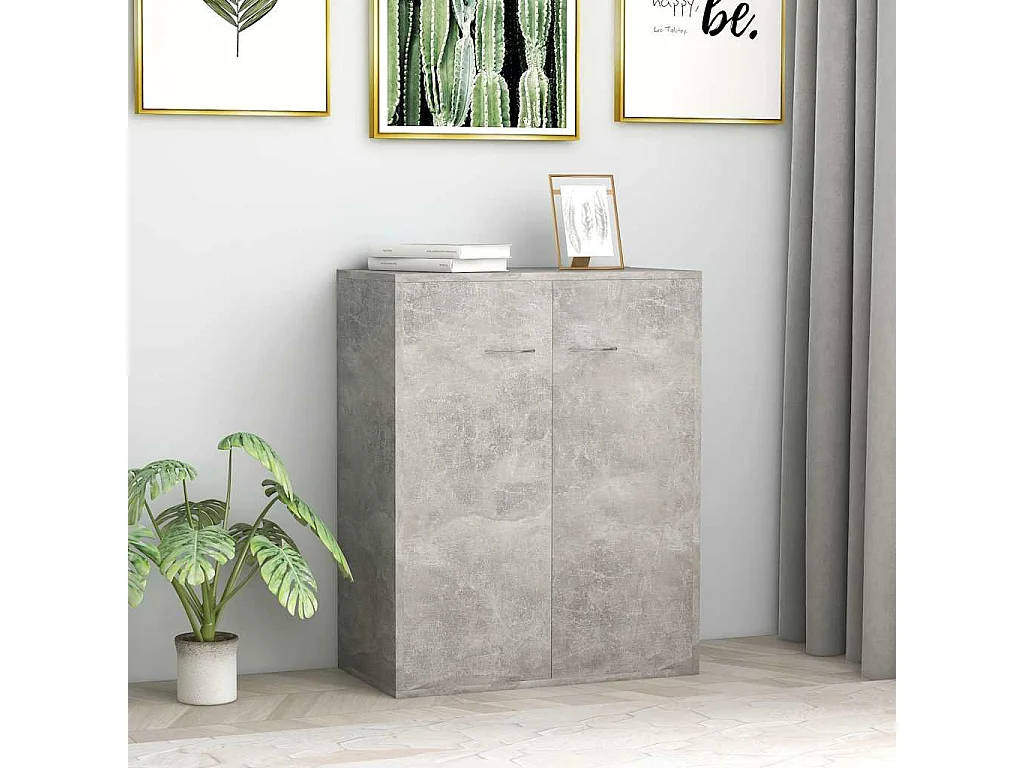Buffet Gris béton 60x30x75 cm Bois d'ingénierie