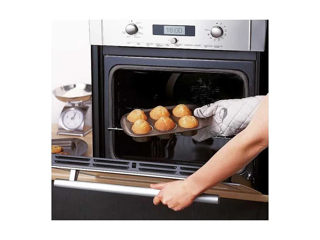 Moule a muffin - PYREX - 1452001 - Rond - Acier carbone - Antiadhésif - 6 cavités