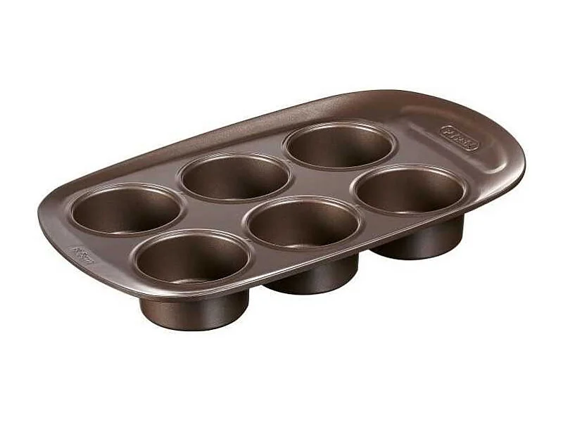 Molde de magdalenas Asimetría Pyrex 6 huecos antiadherente inox 5x18x29 cm