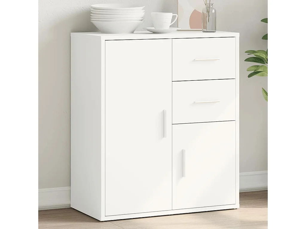 Aparador de madera de ingeniería blanco 60x31x70 cm