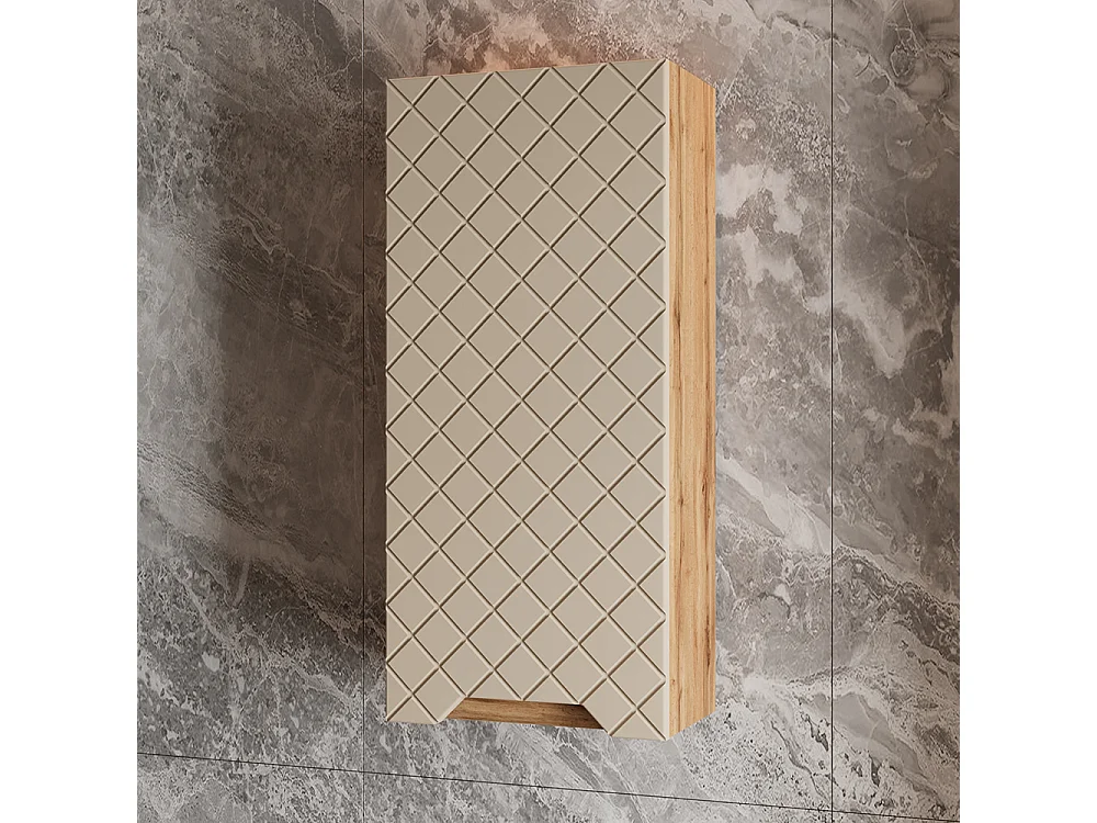 Szafka łazienkowa dąb/kaszmir ze strukturą płytek 20x33x72.6 lotta