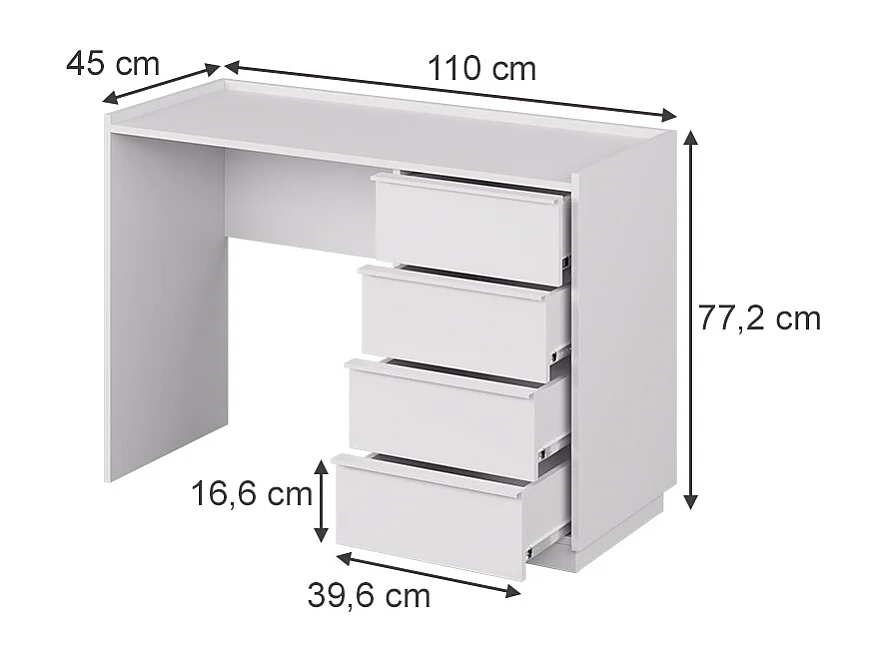 Bureau blanc 110x45x77.2 viktoria