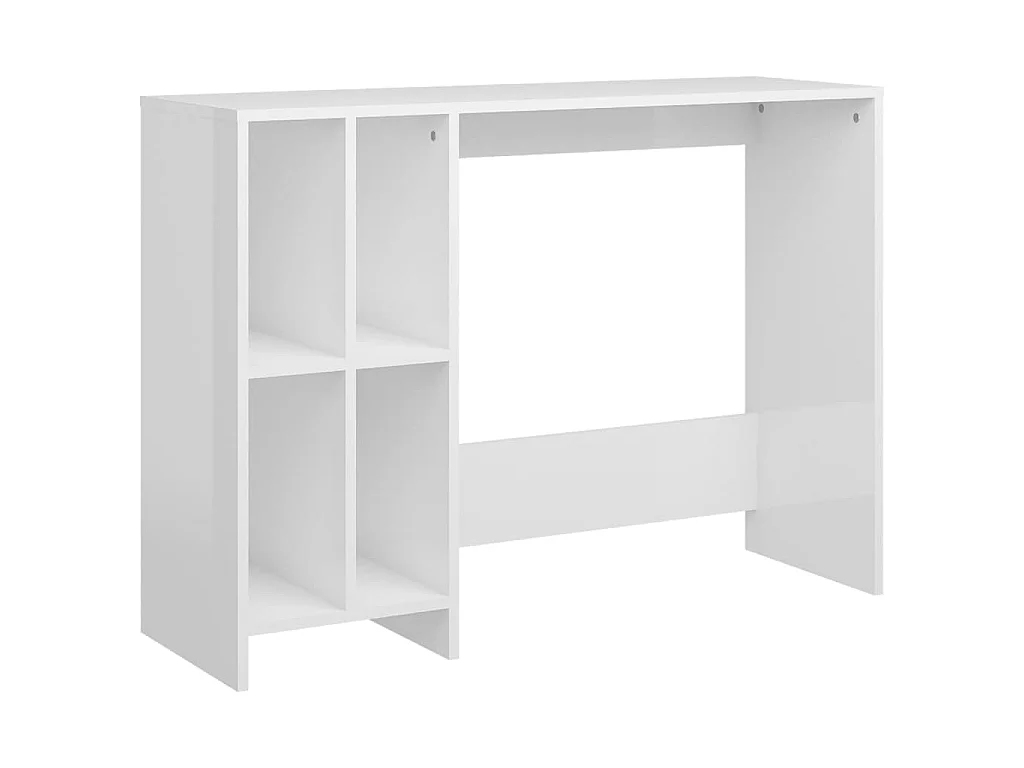 Bureau d'ordinateur portable blanc brillant bois d'ingénierie