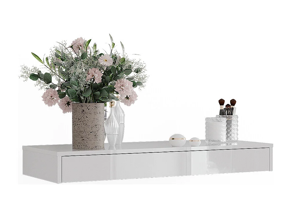 Etagère blanc haute brillance 100x40.1x12 sherry