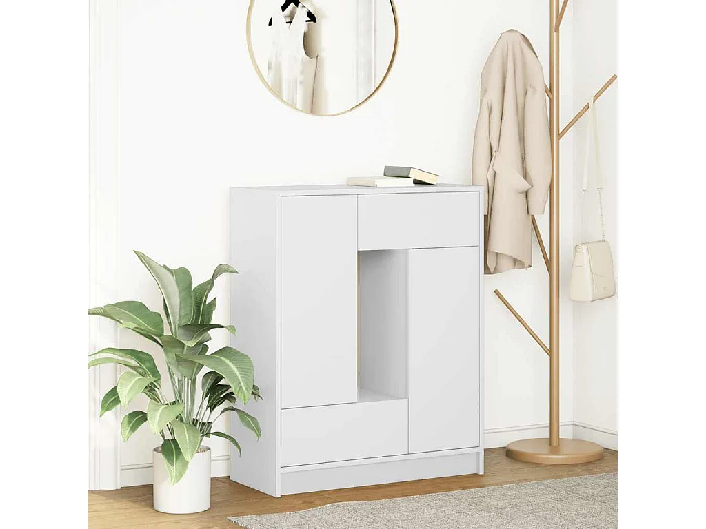 Dressoir met lades en deuren 73x31x90 cm wit