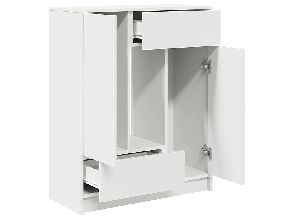 Dressoir met lades en deuren 73x31x90 cm wit