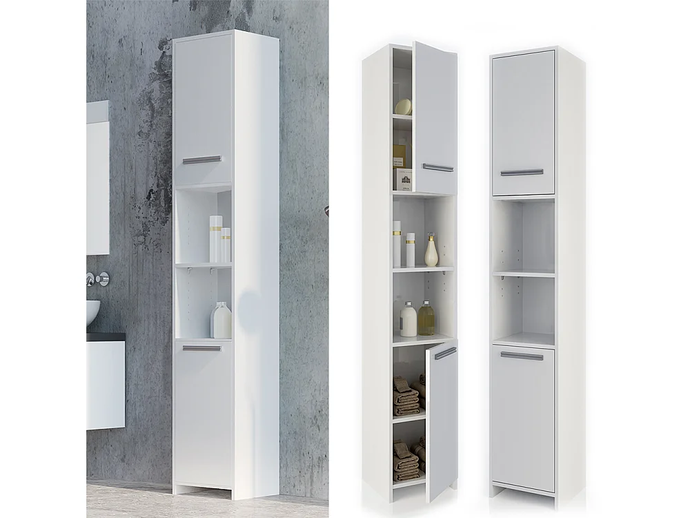 Meuble salle de bain blanc 30x30x190 kiko