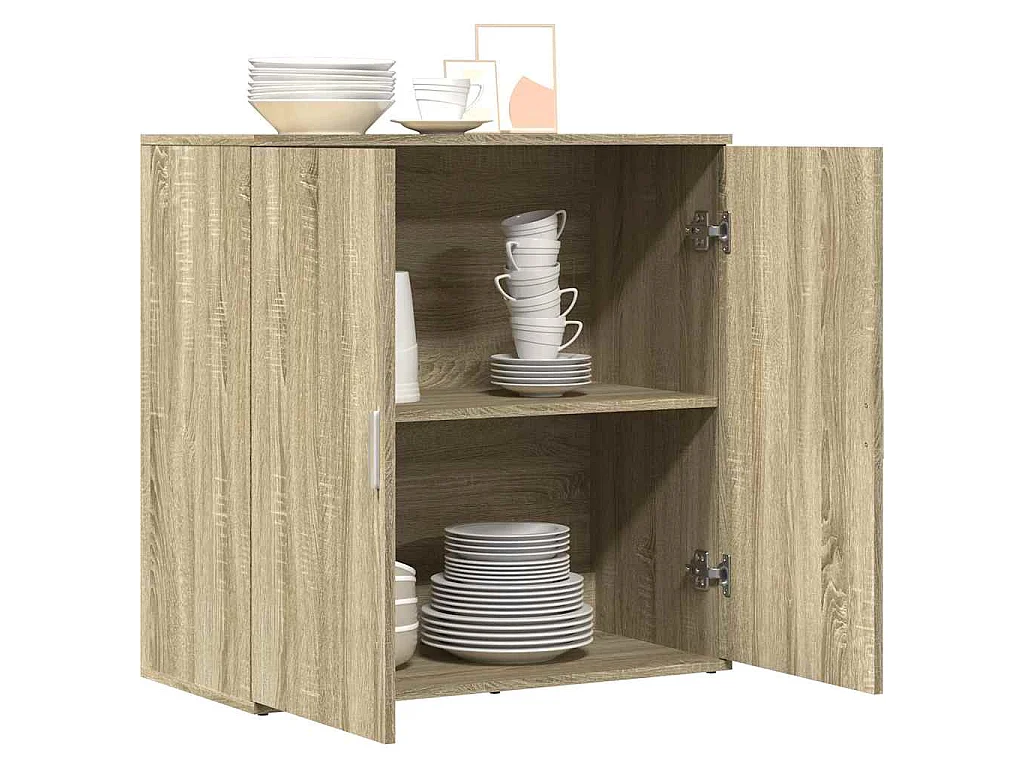 Credenza Rovere Sonoma 79x38x80 cm in Legno Multistrato