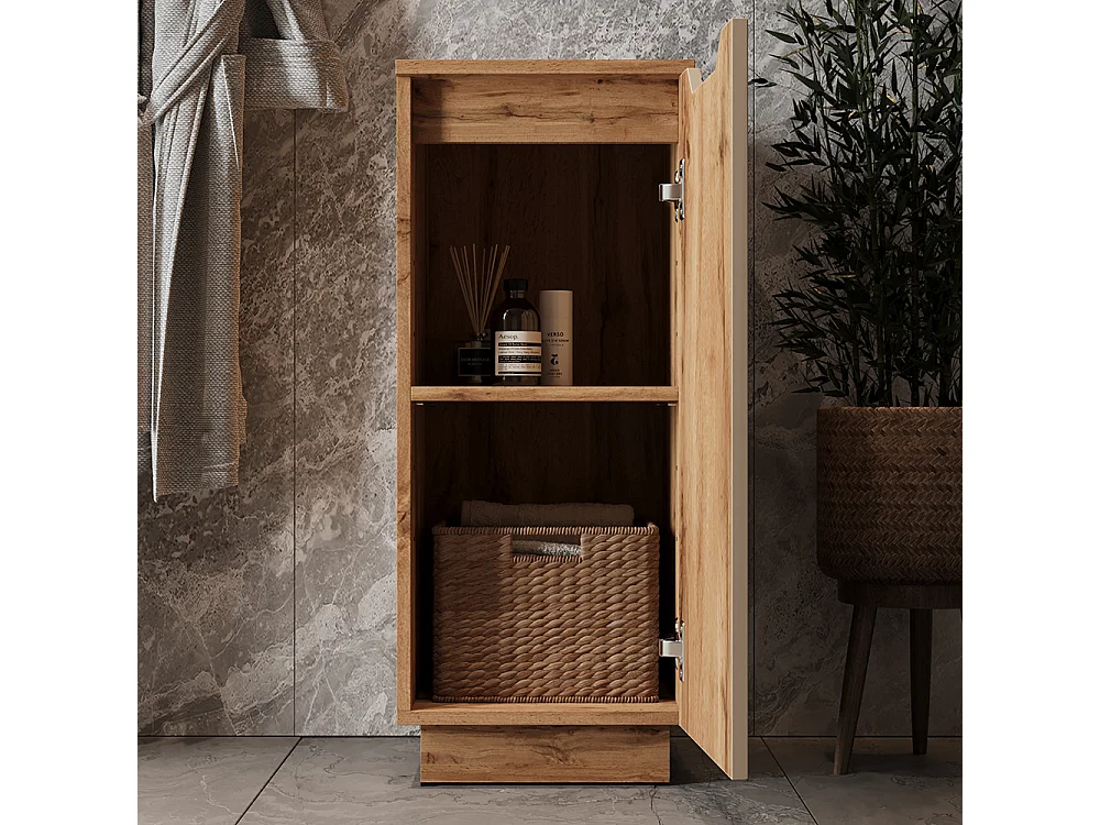 mobiletto bagno rovere/cashmere con struttura in piastrelle 33.4x35x81.9 lotta