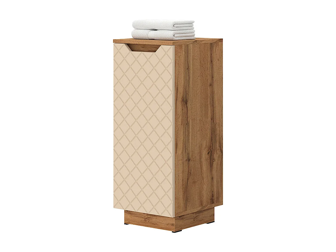 mobiletto bagno rovere/cashmere con struttura in piastrelle 33.4x35x81.9 lotta