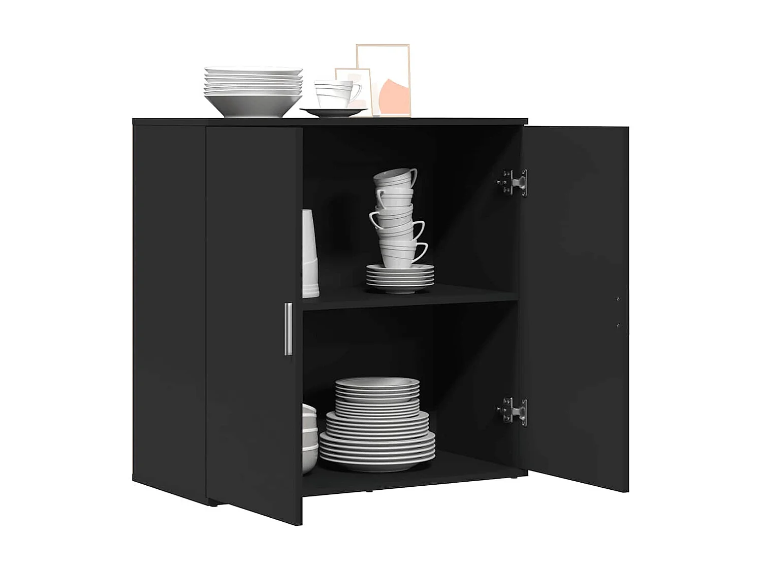 Dressoir 79x38x80 cm bewerkt hout zwart