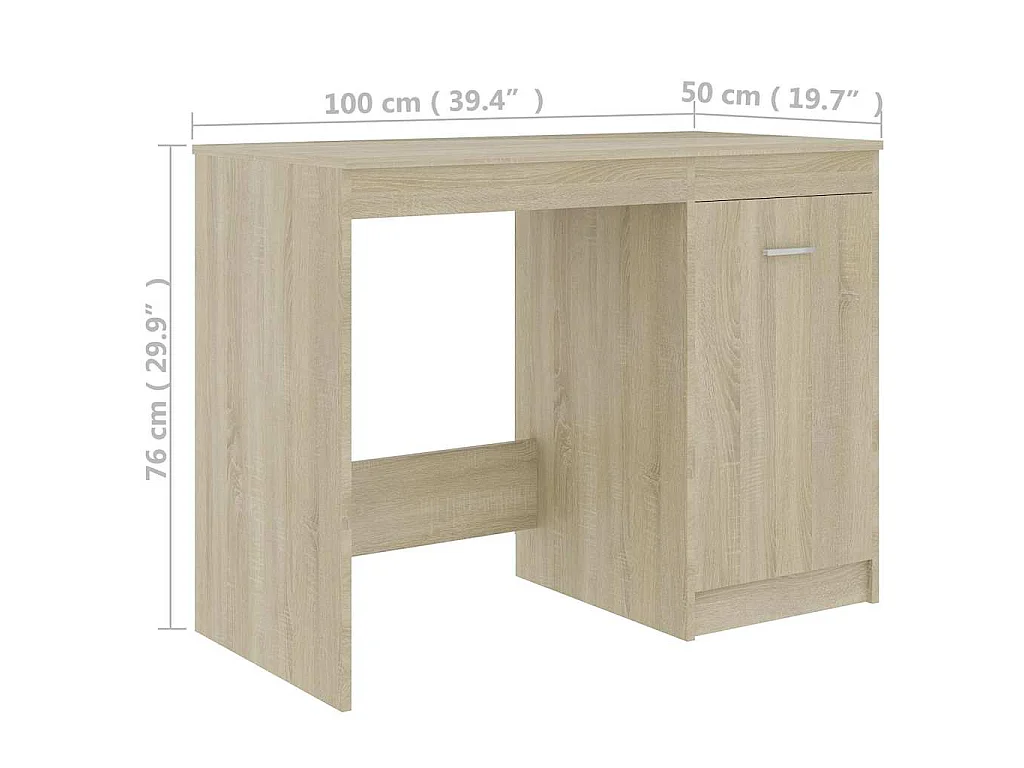 Bureau Chêne sonoma 100x50x76 cm Bois d’ingénierie