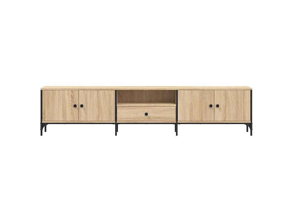 Meuble TV à tiroir chêne sonoma 200x25x44 cm bois d'ingénierie