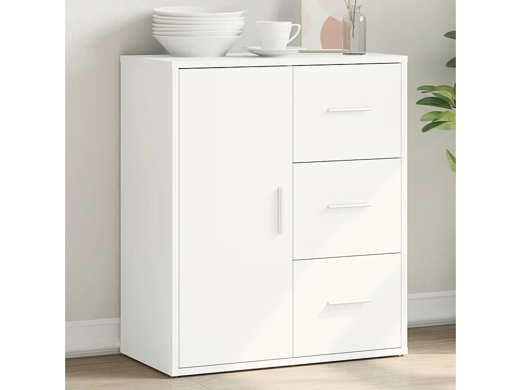 Buffet blanc 60x31x70 cm bois d'ingénierie