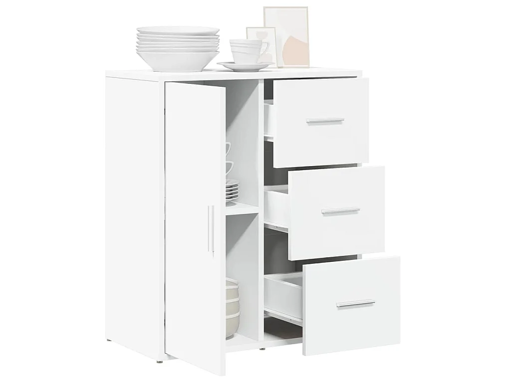 Buffet blanc 60x31x70 cm bois d'ingénierie