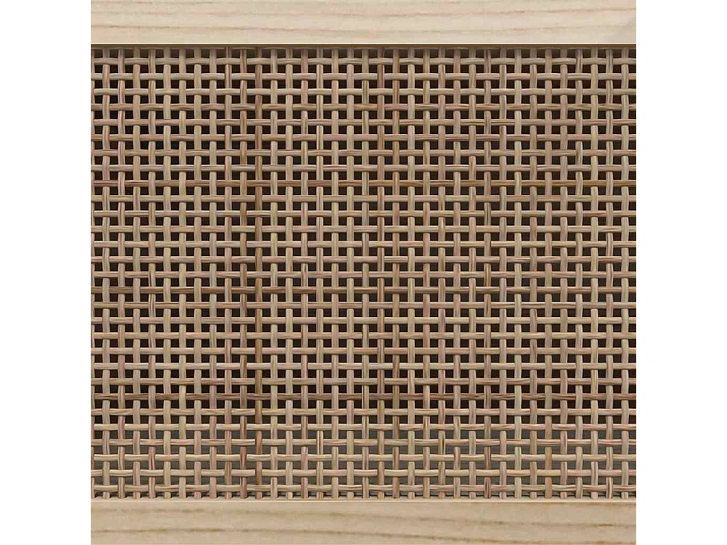 Mobile TV Marrone 105x30x40 cm Massello Pino e Rattan Naturale