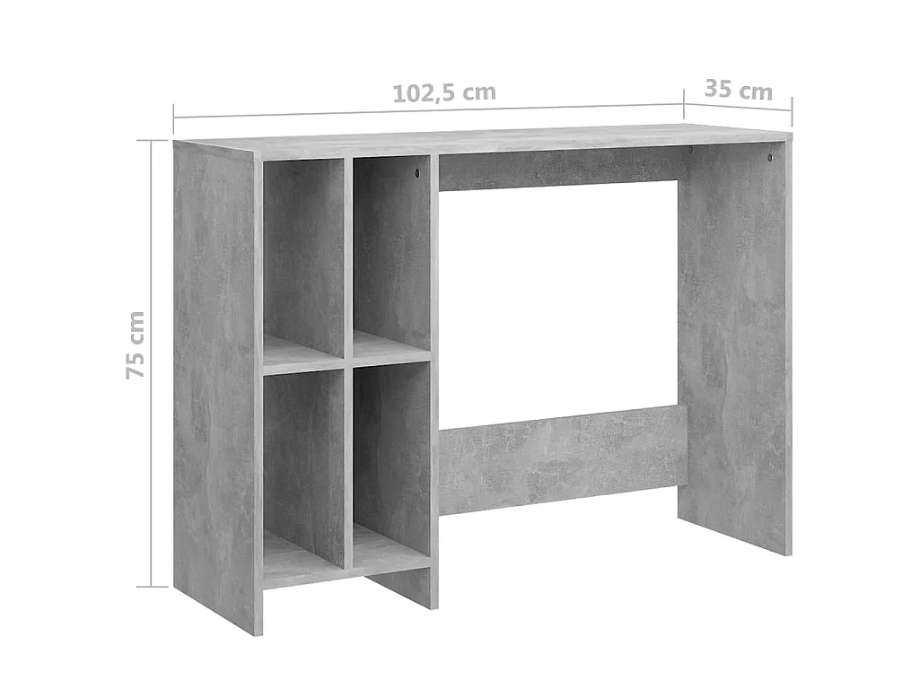 Bureau d'ordinateur portable gris béton bois d'ingénierie