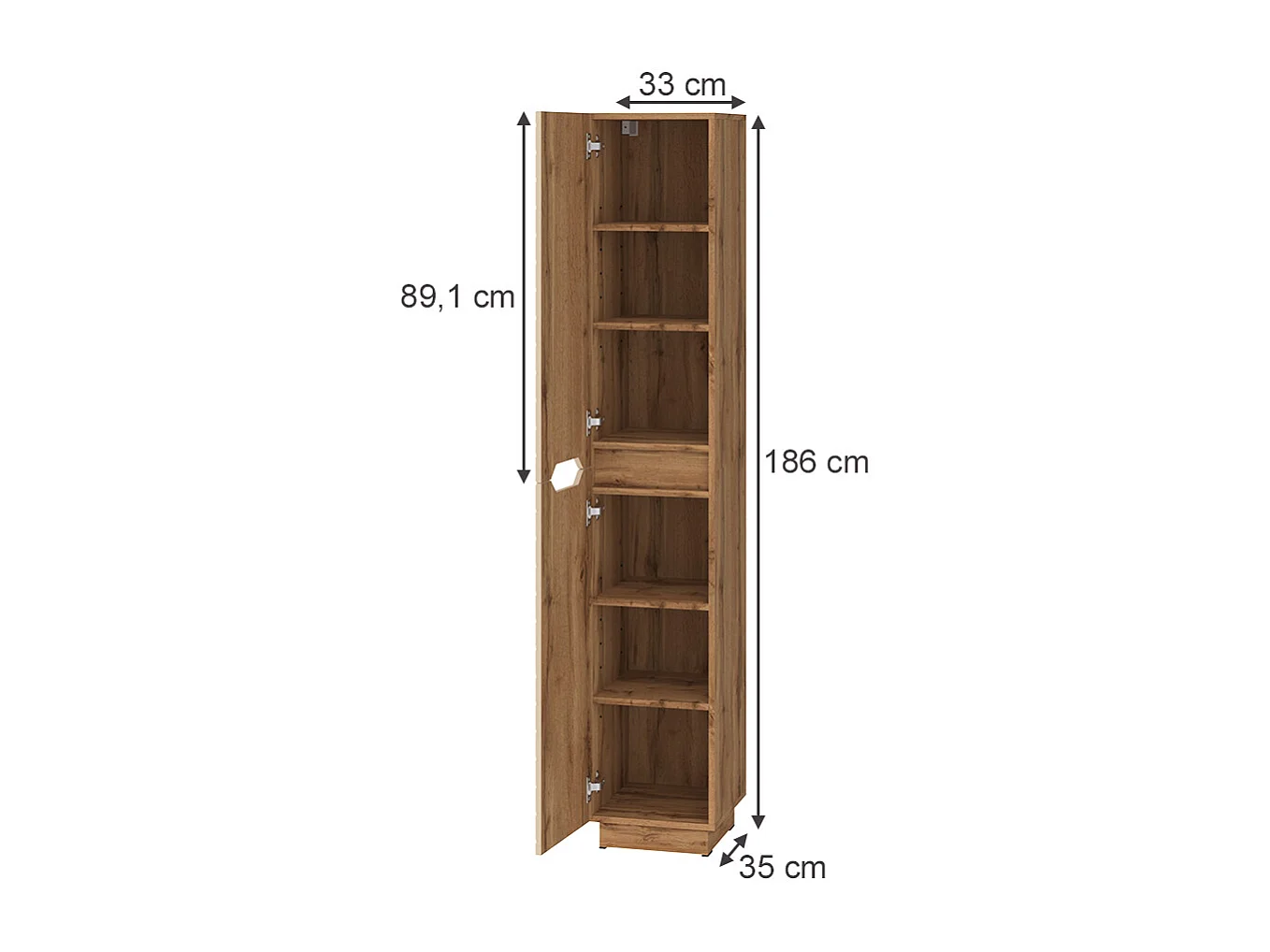 Meuble salle de bain chêne/cachemire avec structure en carreaux 33x35x186 lotta