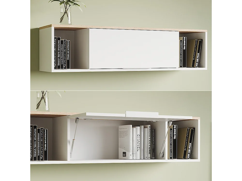 Étagère murale blanc/sonoma 120x30x30 betti