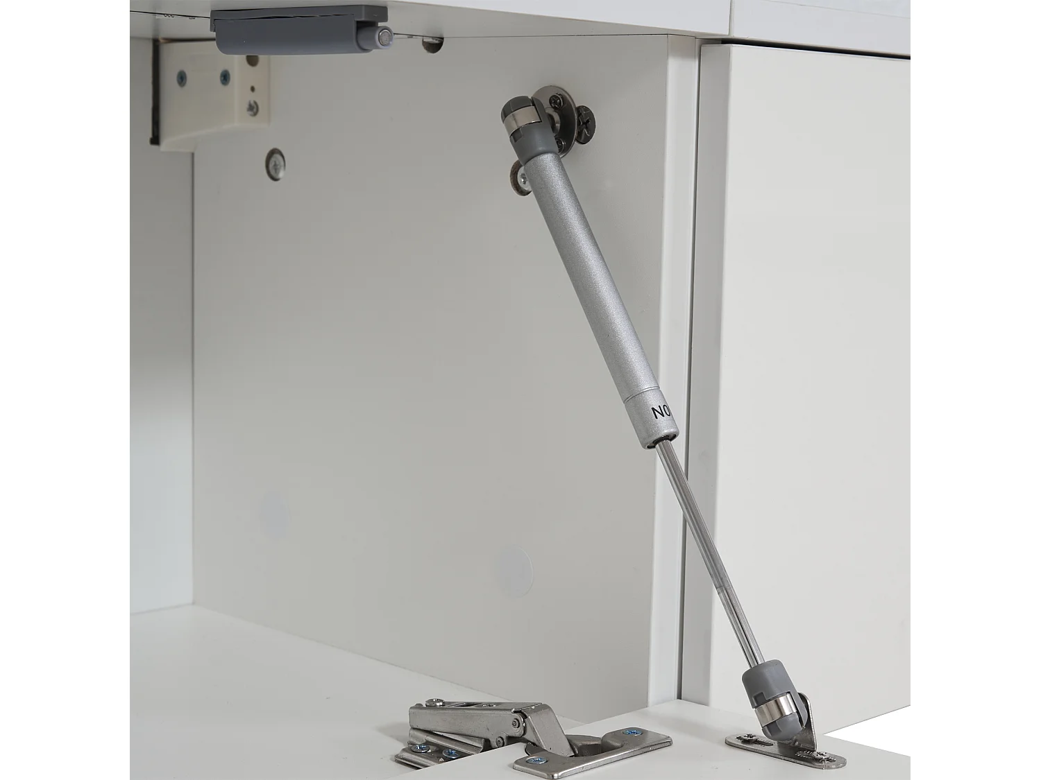 Ensemble de meubles TV muraux 3 pièces avec LED et rangement - Blanc brillant