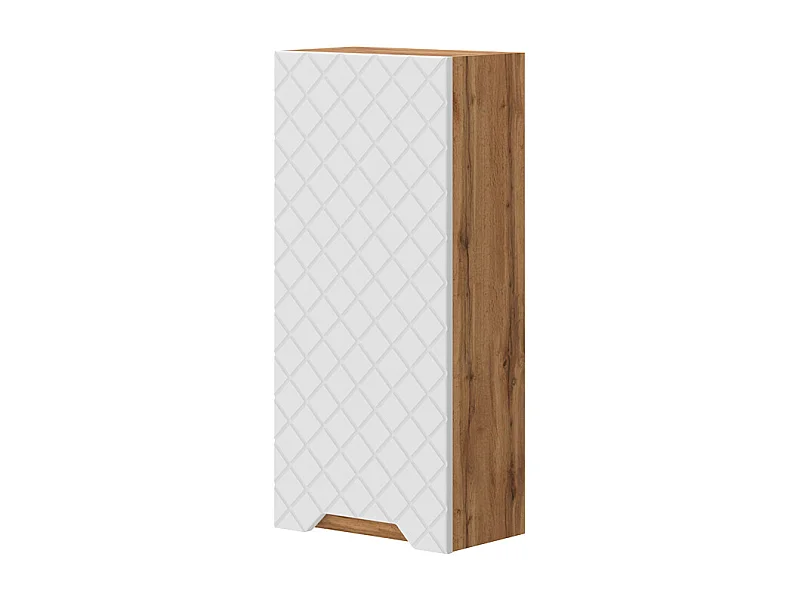 Armoire murale chêne/blanc avec structure en carreaux 20x33x72.6 lotta