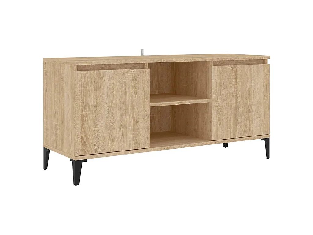 Tv-meubel met metalen poten 103,5x35x50 cm sonoma eikenkleurig