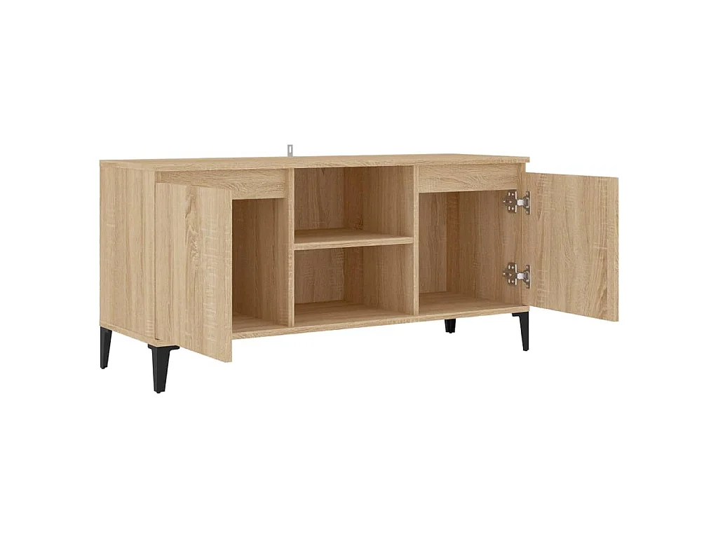 Móvel de TV com pernas em metal 103,5x35x50 cm carvalho sonoma