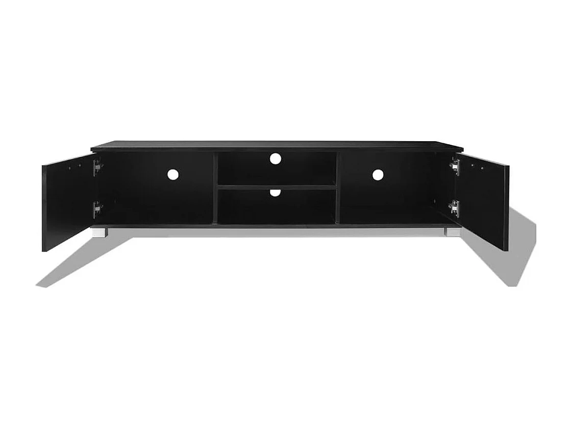 Móvel de TV 140x40,5x35 cm preto brilhante