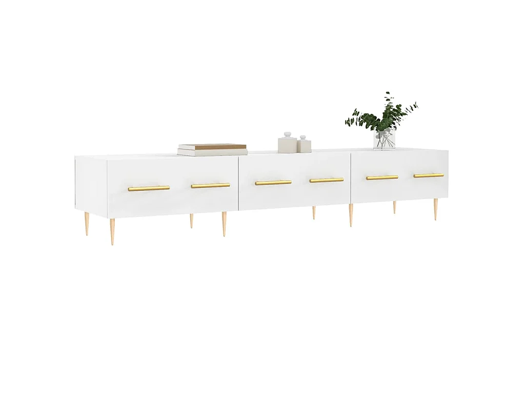 Mueble de TV madera de ingeniería blanco 150x36x30 cm