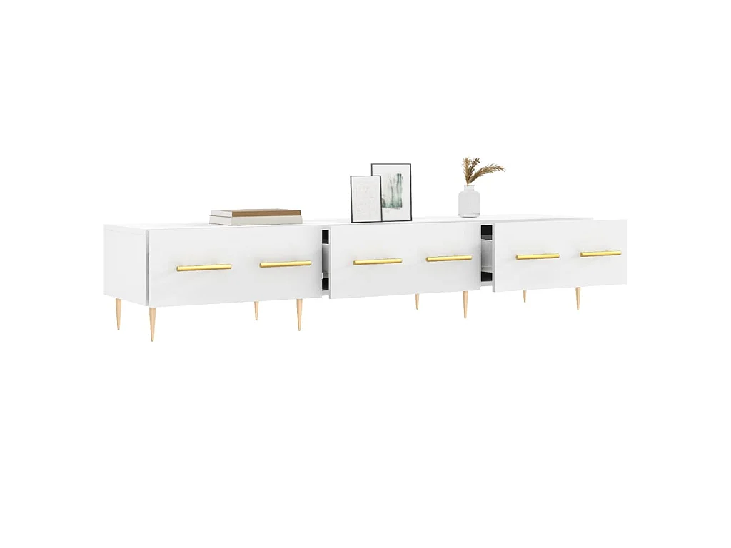 Mueble de TV madera de ingeniería blanco 150x36x30 cm
