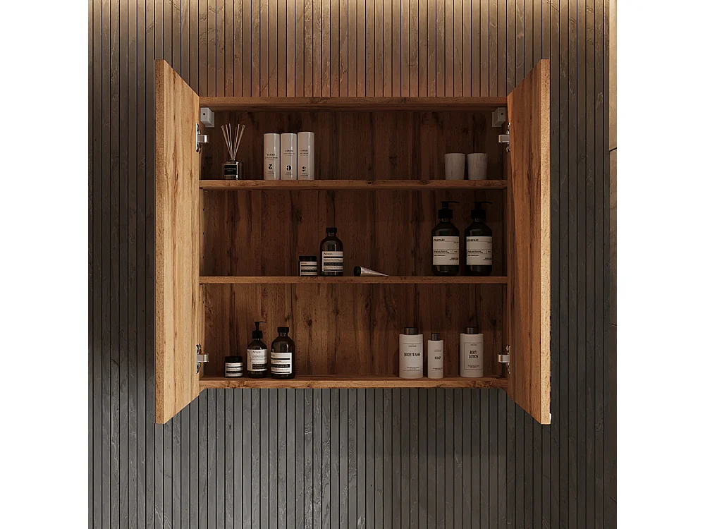 Armoire de toilette chêne 79.7x16x73.2 lotta