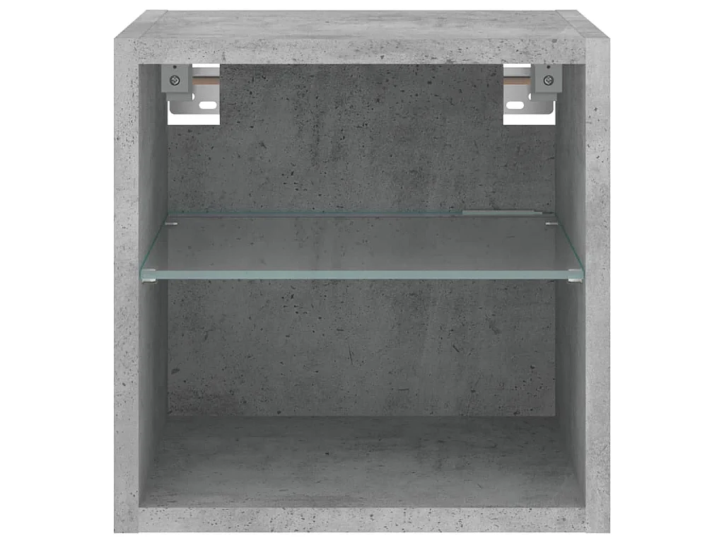 Meuble TV mural avec lumières LED gris béton 30x28,5x30 cm