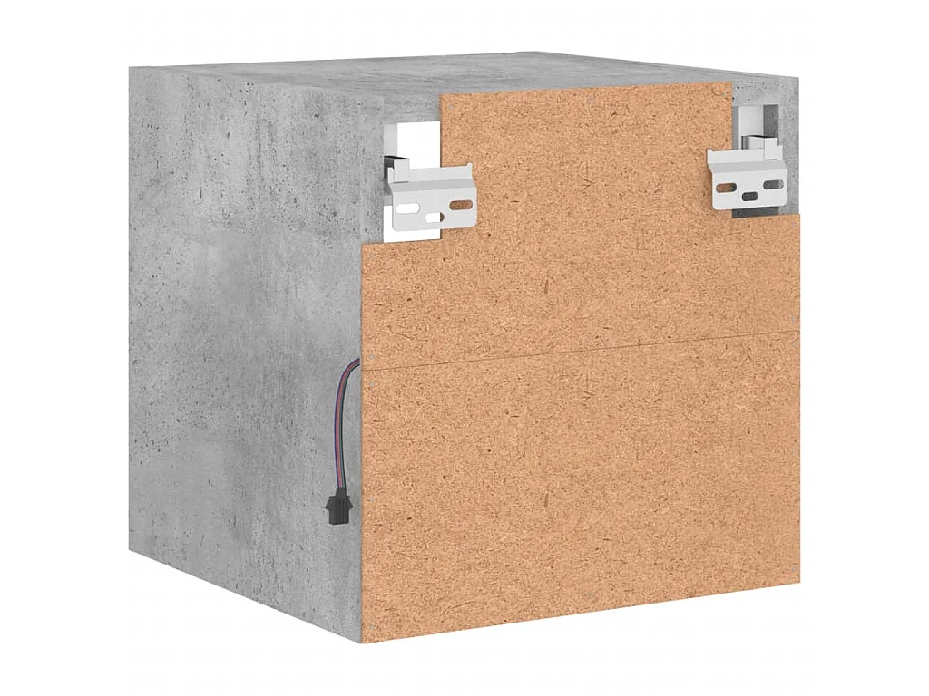 Meuble TV mural avec lumières LED gris béton 30x28,5x30 cm