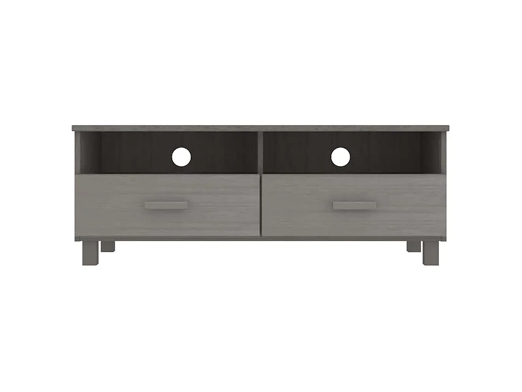 Meuble TV HAMAR Gris clair 106x40x40 cm Bois massif de pin