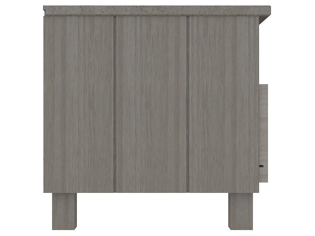 Meuble TV HAMAR Gris clair 106x40x40 cm Bois massif de pin