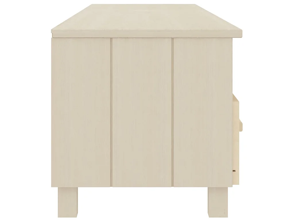 Meuble TV HAMAR Marron miel 158x40x40 cm Bois massif de pin