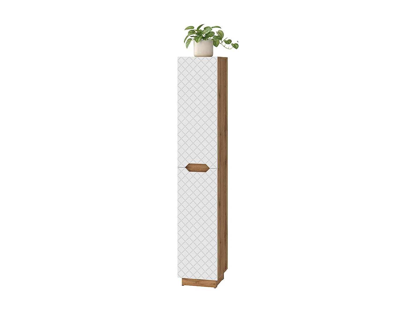 Meuble salle de bain chêne/blanc avec structure en carreaux 33x35x186 lotta