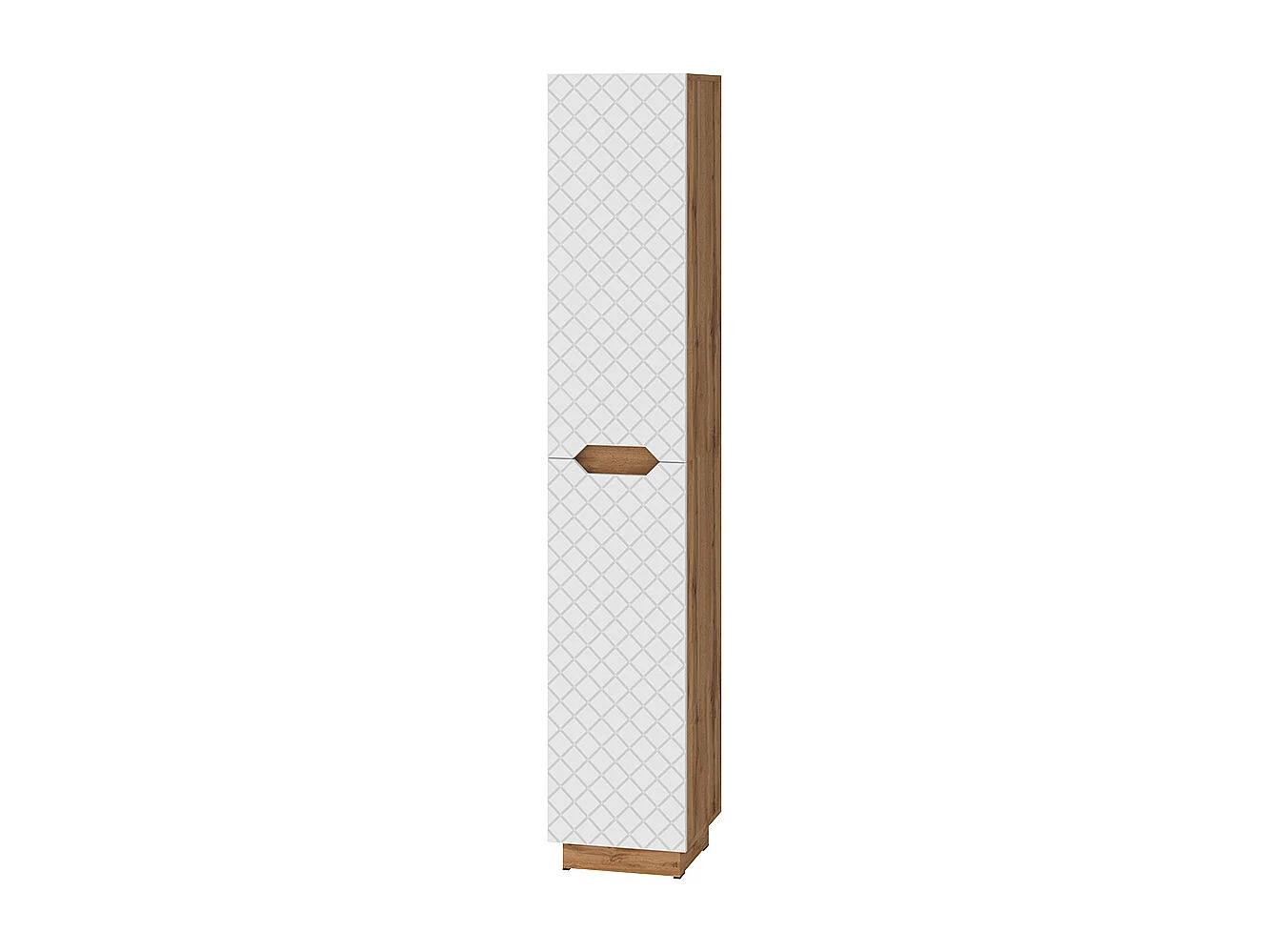 Badschrank eiche/weiß mit kachelstruktur 33x35x186 lotta
